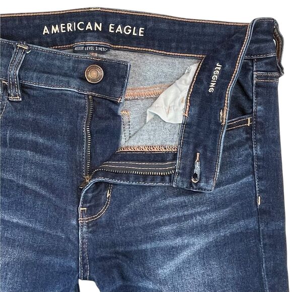 American Eagle Distressed Jegging Jeans Size 12 Long Next Level Stretch 12L - Picture 6 of 9